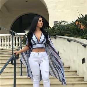 Cape Sleeve Crop Top